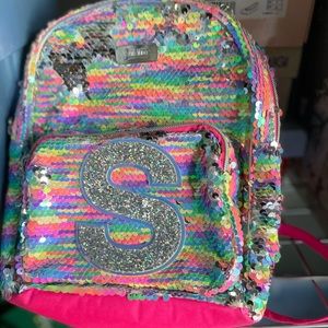 Girls mini sequin backpack S